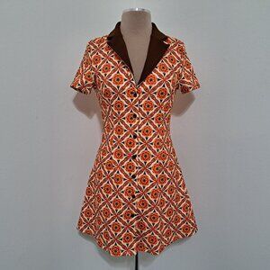 Shein Women's Shirtdress Print Multicolor Short Sleeve Size 4